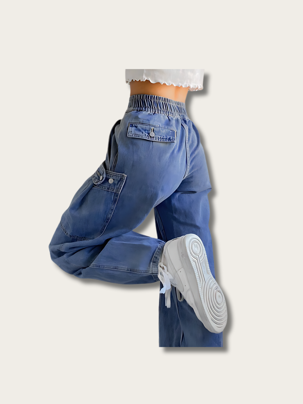 Blue Cargo Comfort Japanese Pants - Large