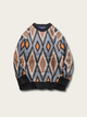 Weave Geometric Japanese Knit Sweatshirt - Large