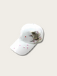 Cherry Cranes Embroidered Japanese Cap - White
