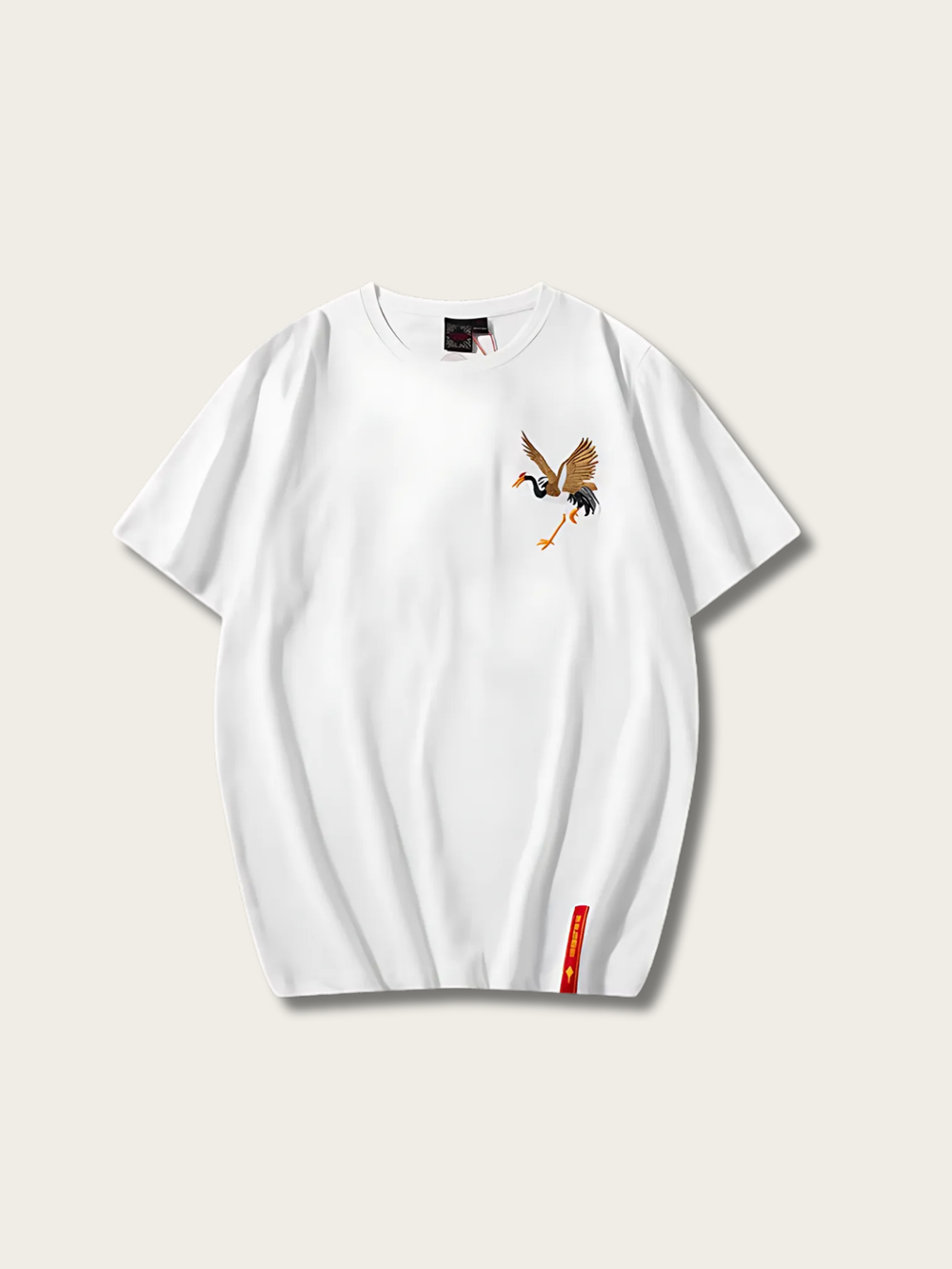 Golden Soar Crane Japanese T Shirt - Large