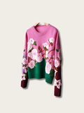 Knitted Rose Japanese Sweatshirt - Small