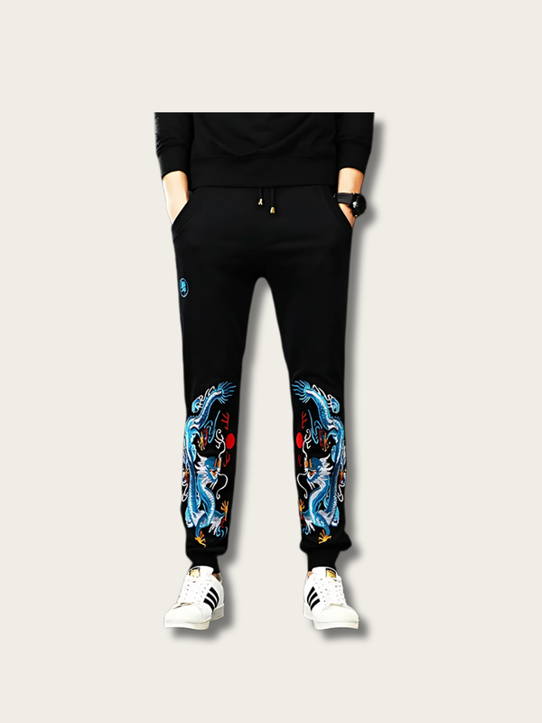 Azure Flame Dragon Japanese Pants - Large