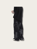 Patch Denim Japanese Streetwear Pants - Large