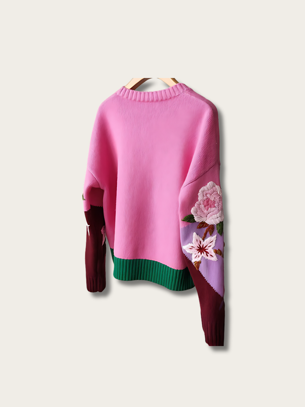 Knitted Rose Japanese Sweatshirt - Medium