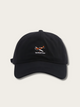 Plane Embroidered Japanese Cap - Black