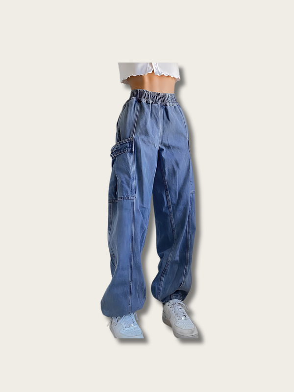Blue Cargo Comfort Japanese Pants - Medium