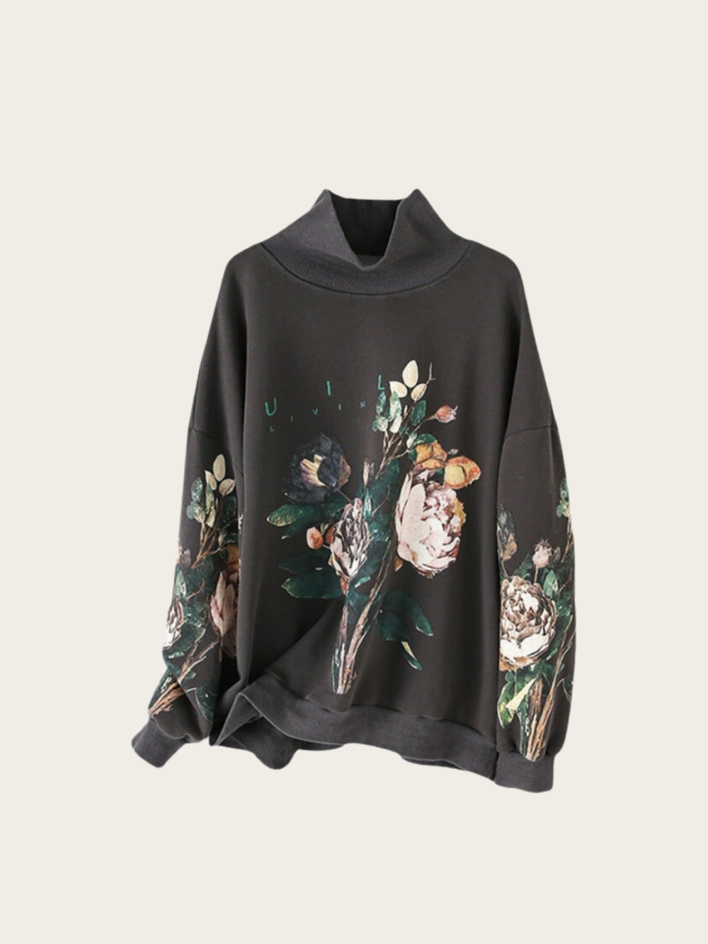 Floral Printed Japanese Sweatshirt - Medium
