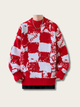 Distressed Checker Japanese Sweater - Large