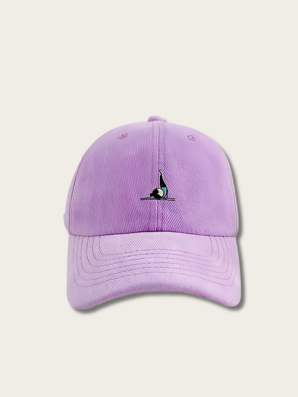 Yoga Embroidered Japanese Cap - Purple