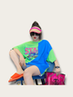 Pop Street Colorblock Japanese T Shirt - Green