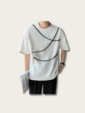 Versatile Casual Line Japanese T Shirt - Small