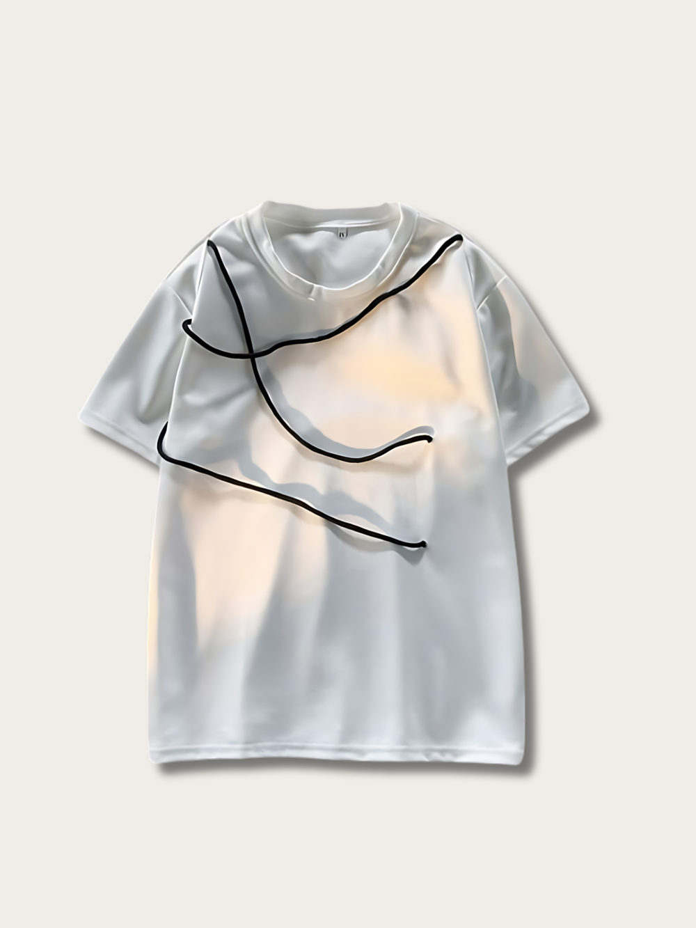 Versatile Casual Line Japanese T Shirt - Small