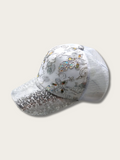 Shimmer Blossom Sequin Japanese Cap - White