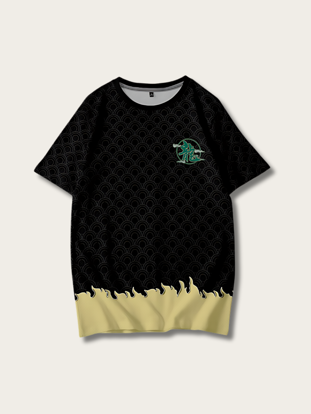 Flying Green Dragon Japanese T Shirt - Medium