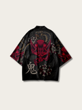 Demon Embrace Silk Japanese Kimono Cardigan - Medium
