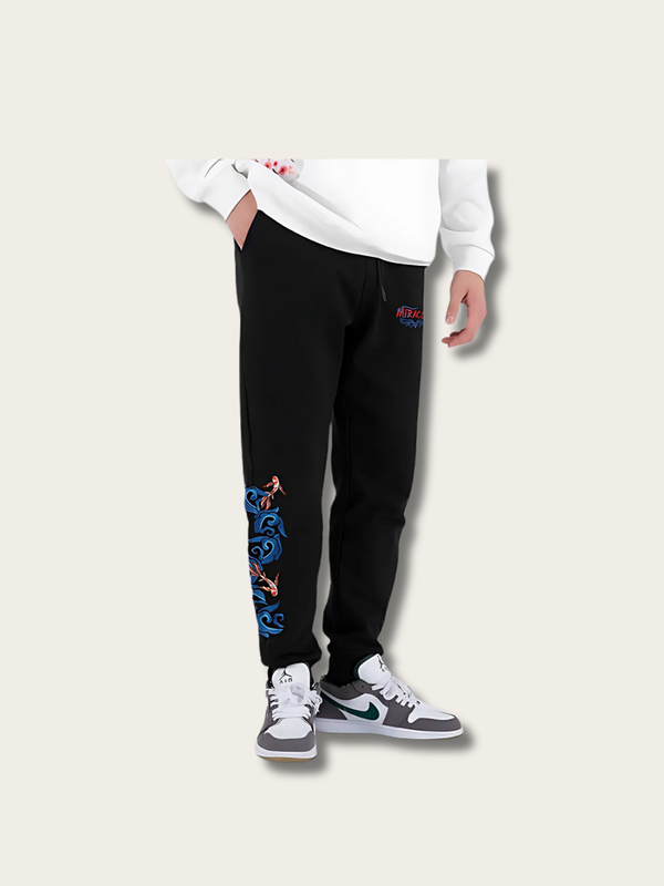 Koi Flow Embroidered Japanese Pants - Medium