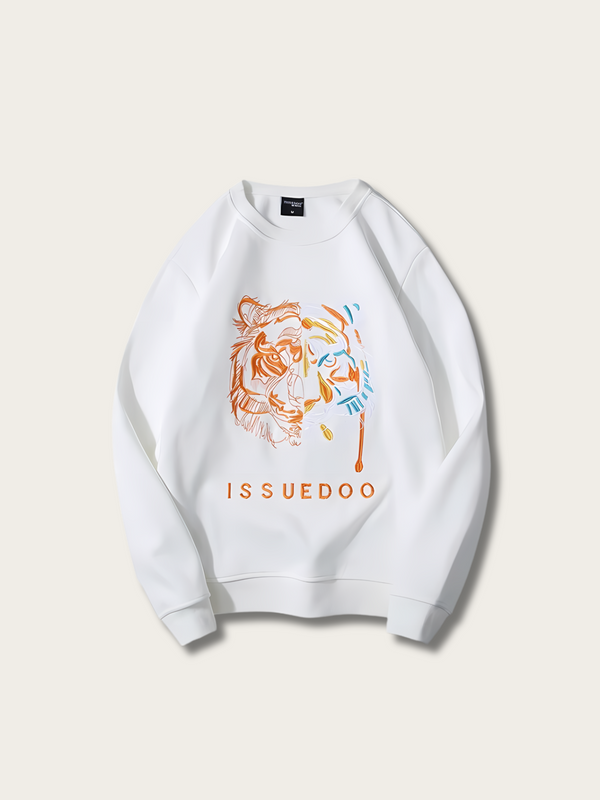 Gradient Tiger Embroidered Japanese Sweater - Small