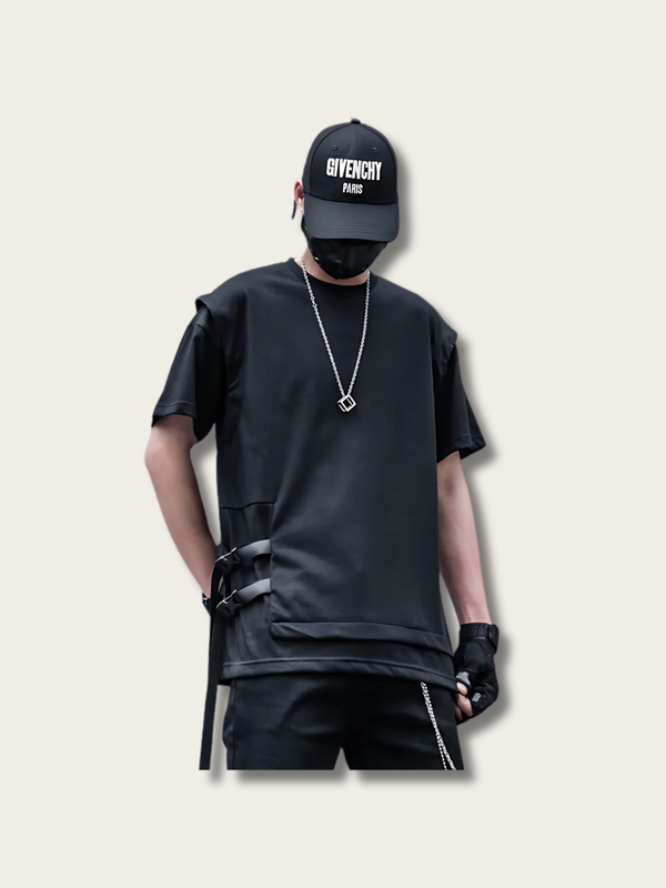 Sleek Asymmetrical Japanese T Shirt - Medium