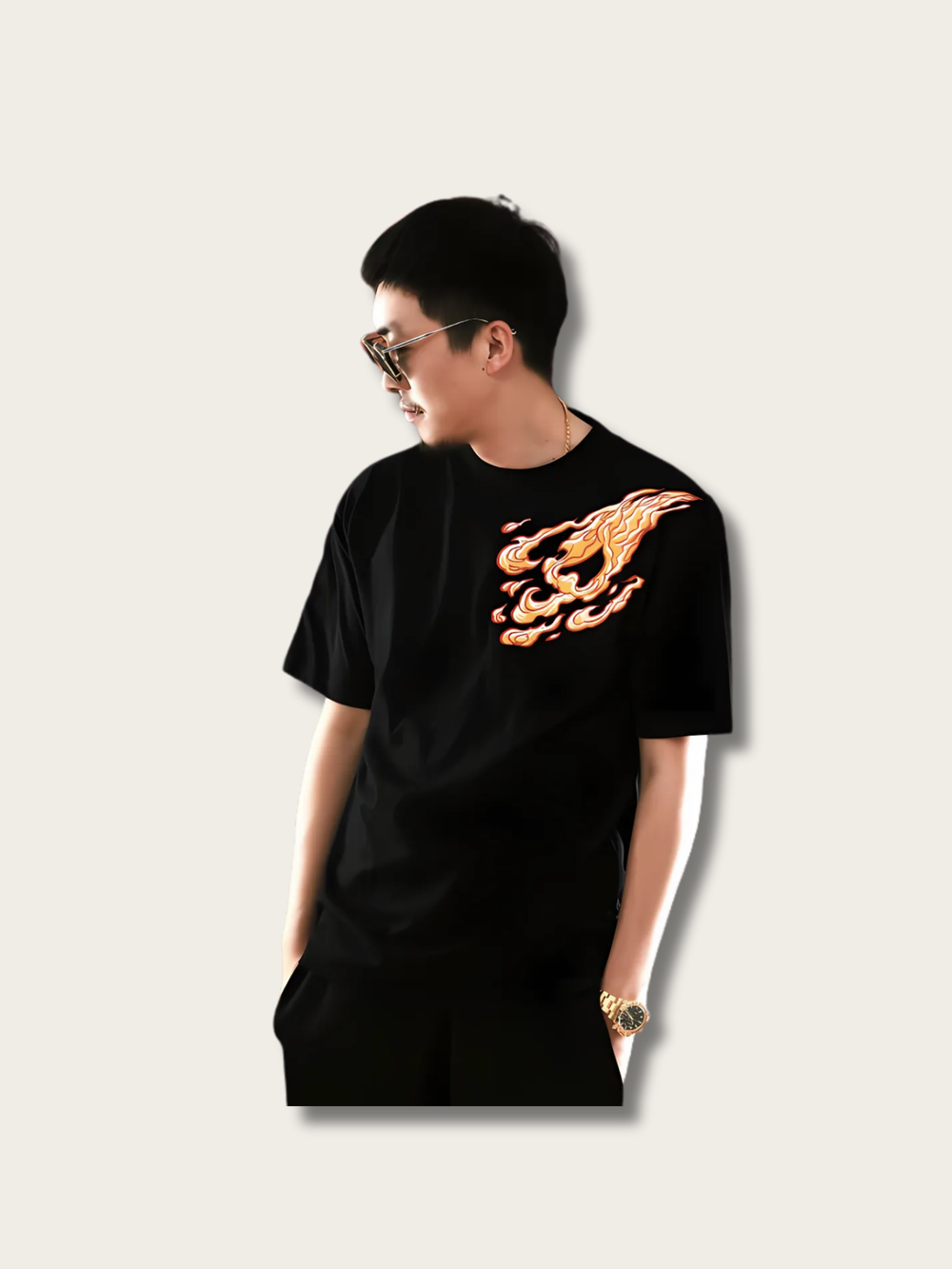 Inferno Serpent Graphic Japanese T Shirt - Large