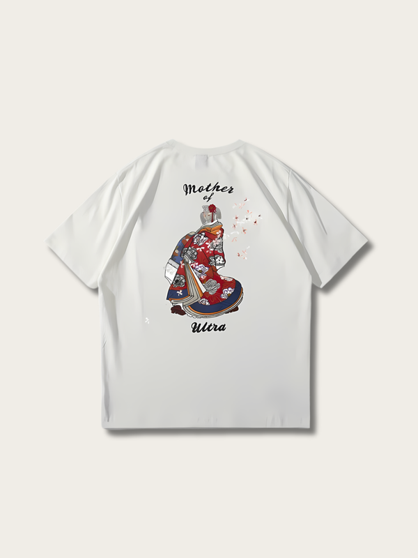 Embroidered Geisha Japanese T Shirt - Medium