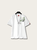 Embroidered Panda Tree Japanese T Shirt - Large