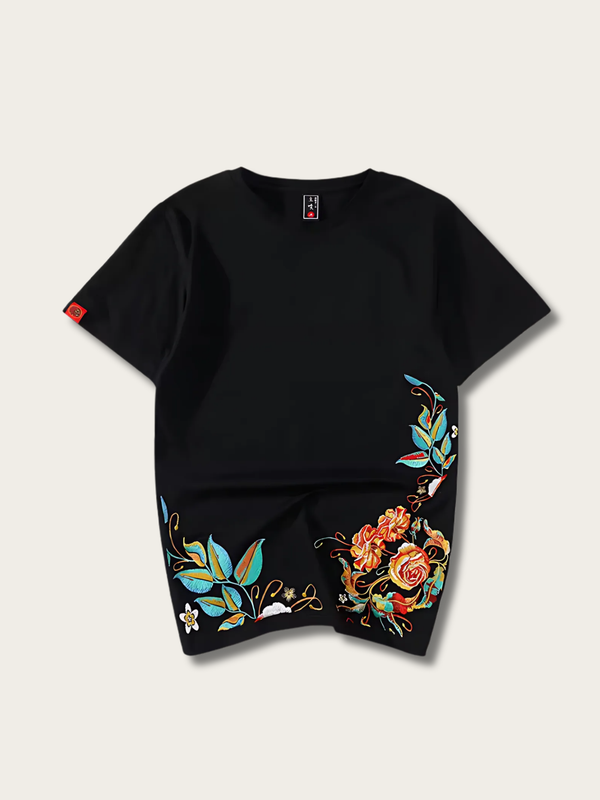 Golden Bloom Japanese T Shirt - Medium