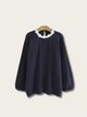 Lace Collar Elegance Japanese Sweater - 2XL