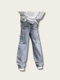 Denim Star Embroidered Japanese Pants - Medium