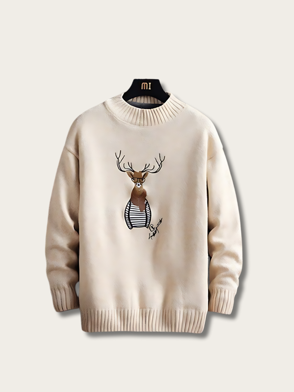 Cozy Deer Knitted Japanese Sweater - Small