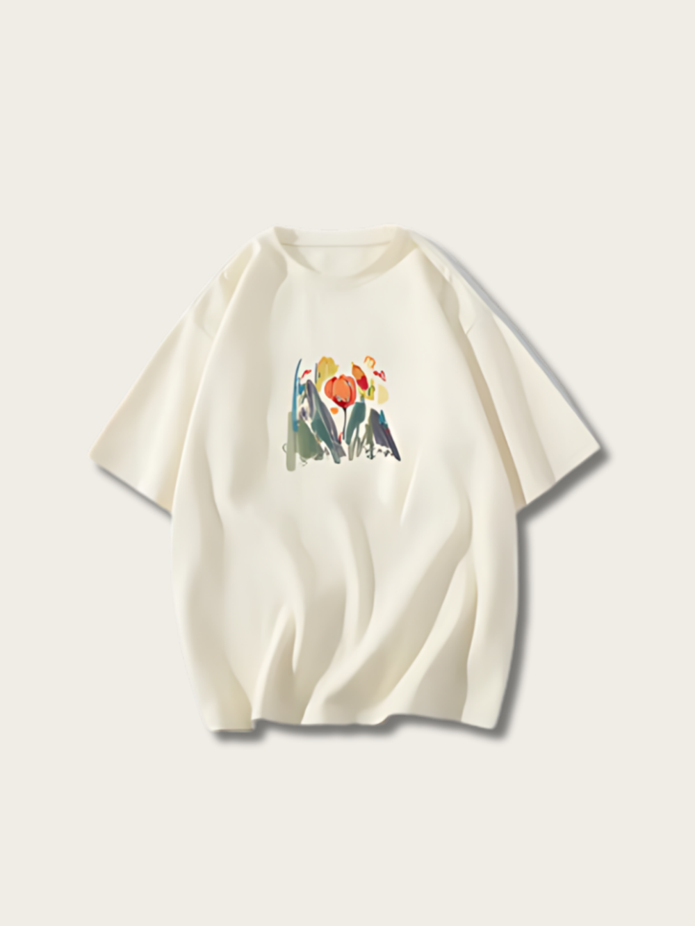 Flower Painted Japanese T Shirt - Small