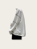Monochrome Edge Asymmetric Japanese Sweater - Large