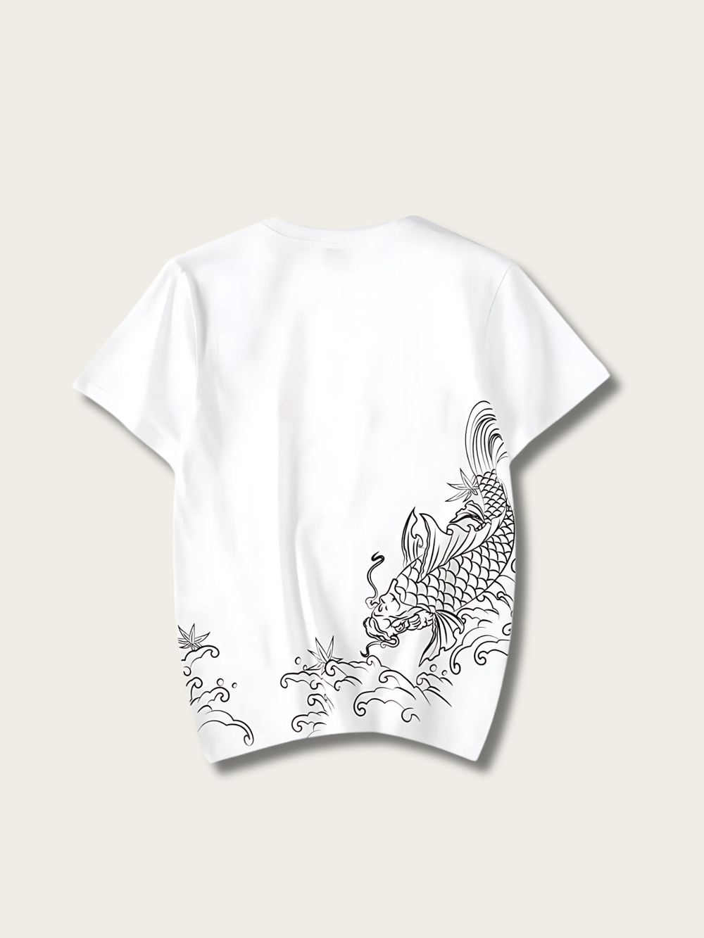 Koi Crest Wave Japanese T Shirt - Large