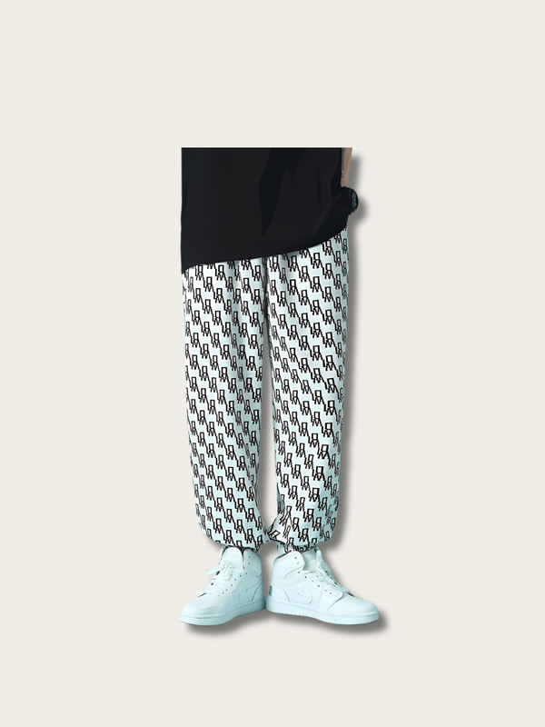Monochrome Maze Japanese Pants - Large