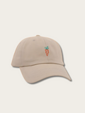 Cartoon Carrot Embroidered Japanese Cap - Yellow