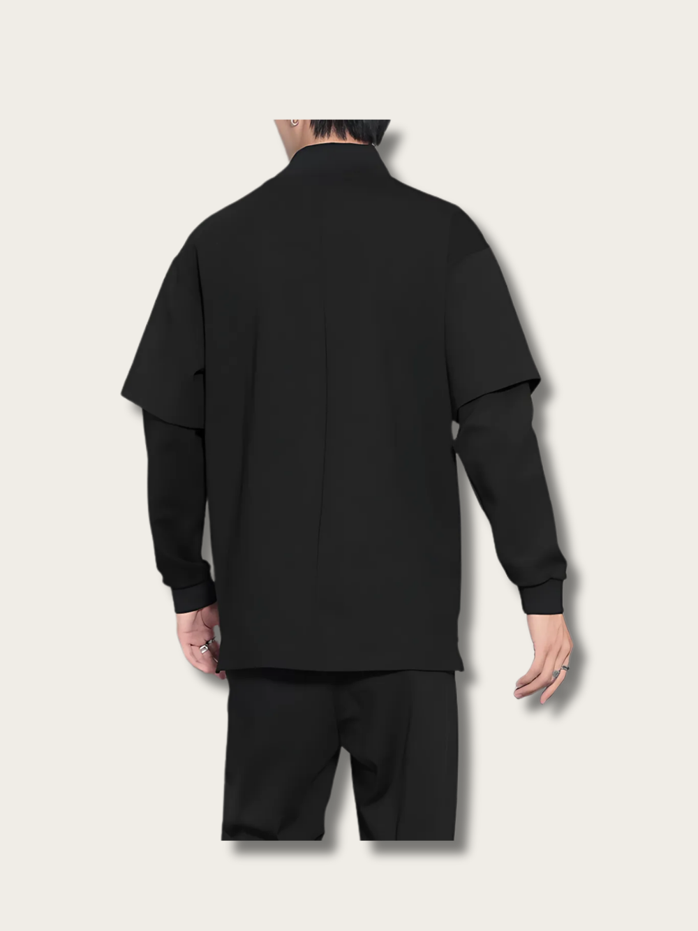 Geometric Flow Layered Japanese Sweatshirt - XL