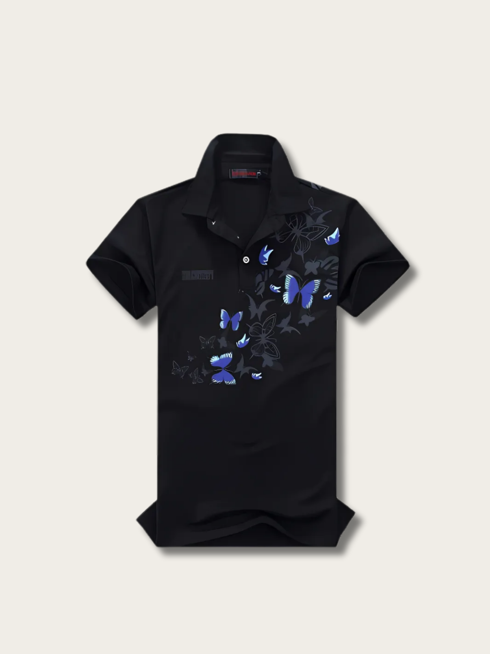 Butterfly Drift Japanese Polo Shirt - Medium