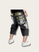 Embroidered Royal Wing Denim Shorts - Large
