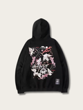 Celestial Crane Harmony Japanese Hoodie - Large