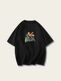 Flower Painted Japanese T Shirt - Medium