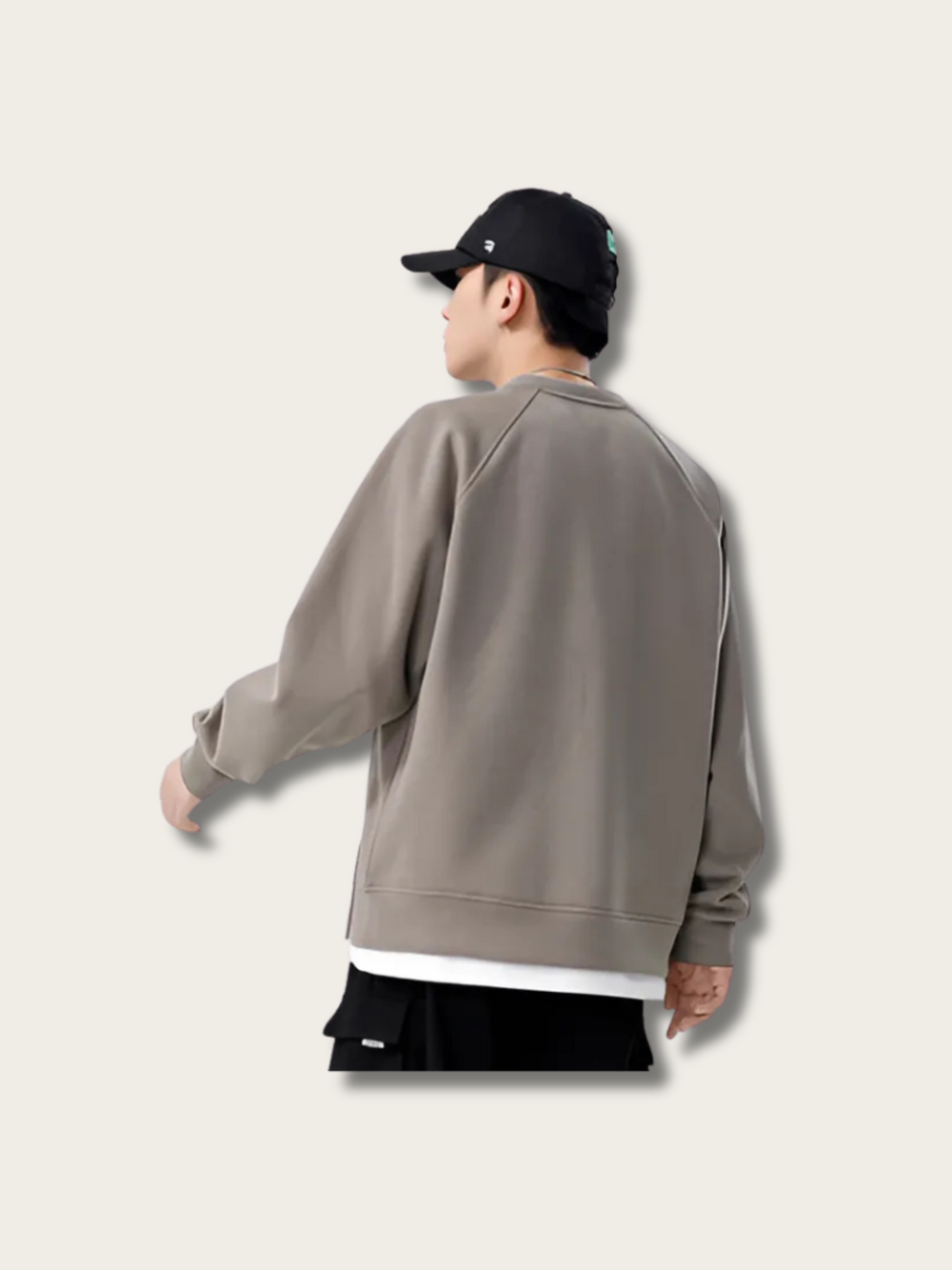Dual Tone Minimalist Layered Japanese Sweater - Large