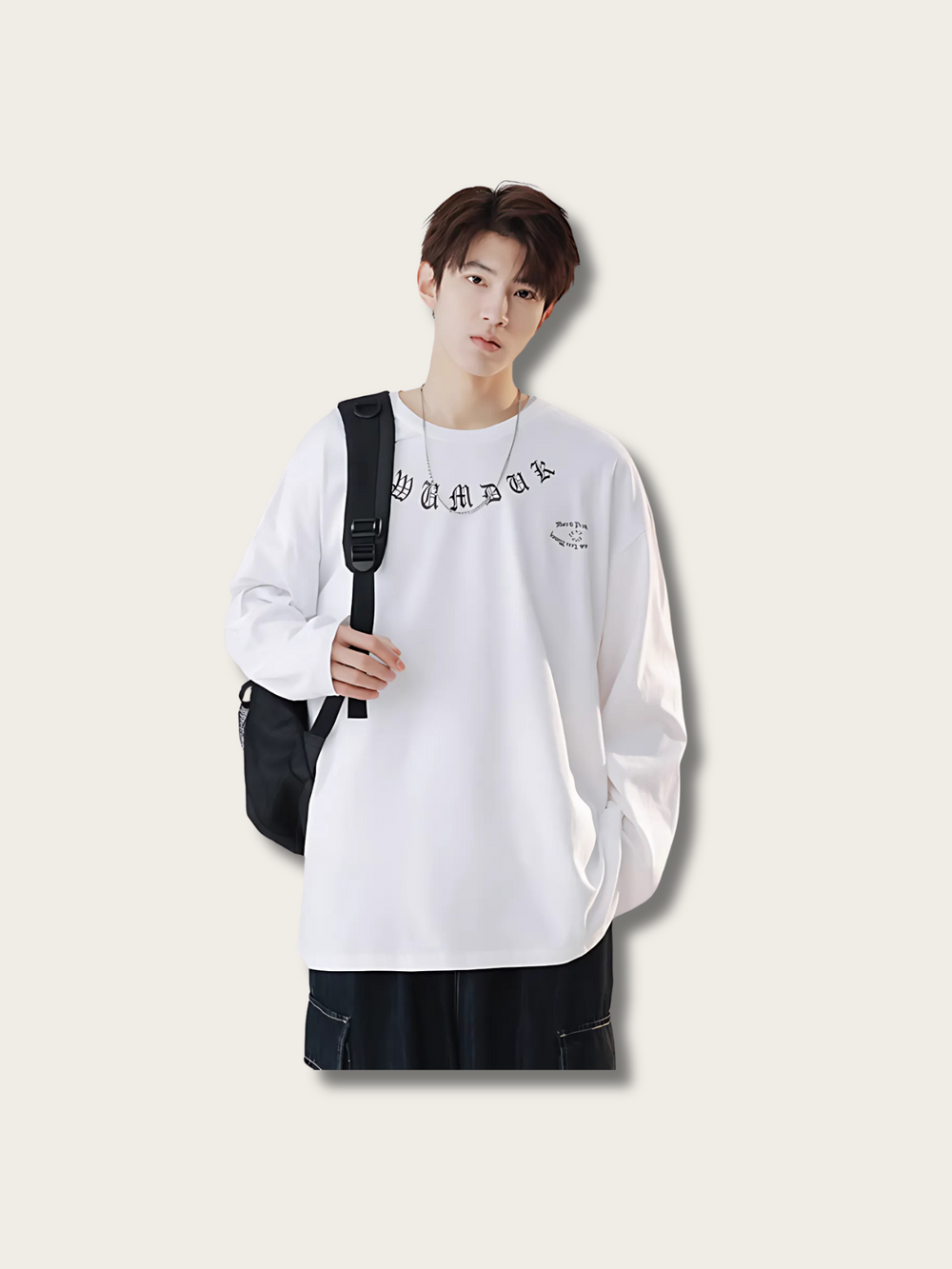 Modern Dark Script Japanese Sweater - Medium
