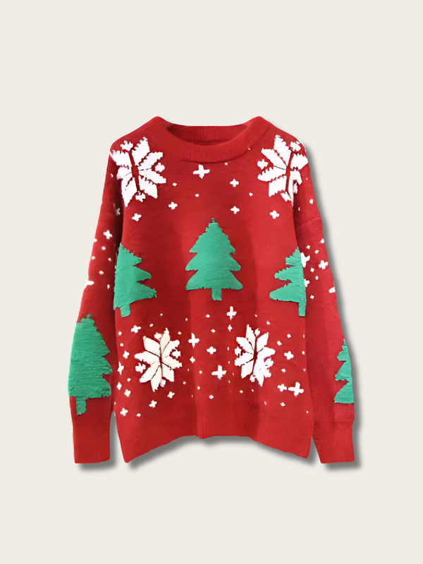 Festive Wonderland Japanese Sweater - Red