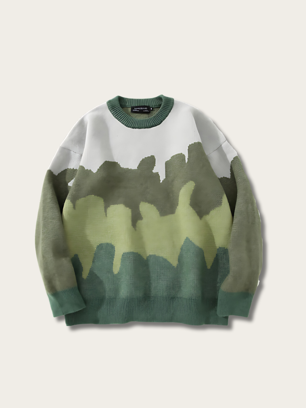 Gradient Color Knitted Japanese Style Sweater - Large