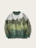 Gradient Color Knitted Japanese Style Sweater - Large