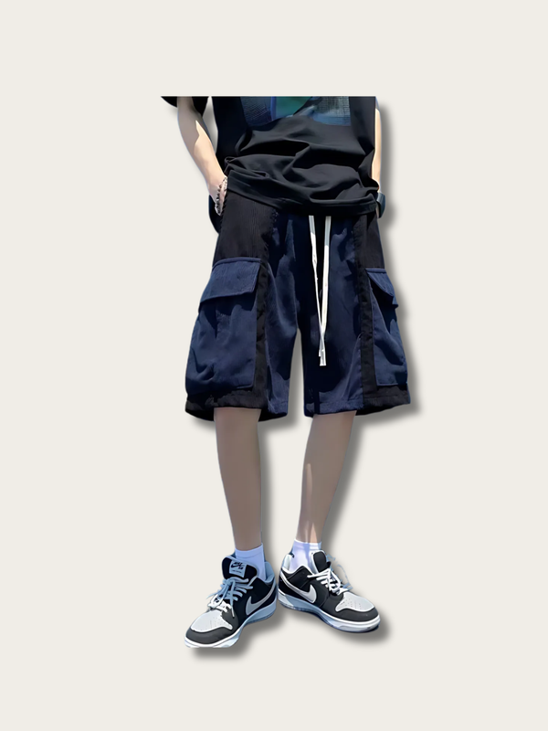 Dual Grid Utility Japanese Shorts - Medium
