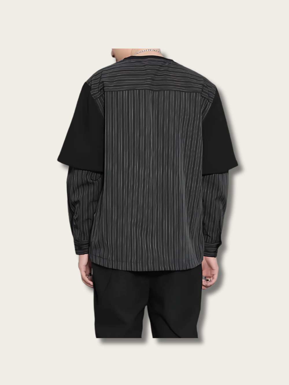 Urban Layered Stripe Japanese Sweatshirt - XL