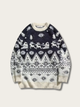 Festive Reindeer Japanese Cashmere Sweater - Medium