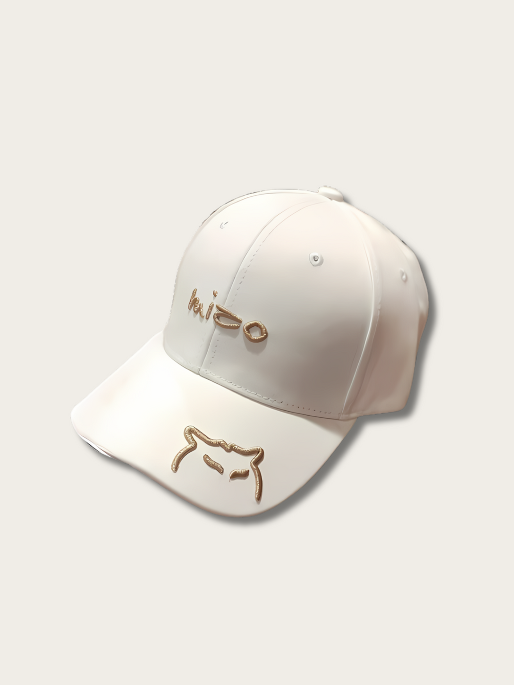 Classic Cat Embroidery Japanese Cap - Pink