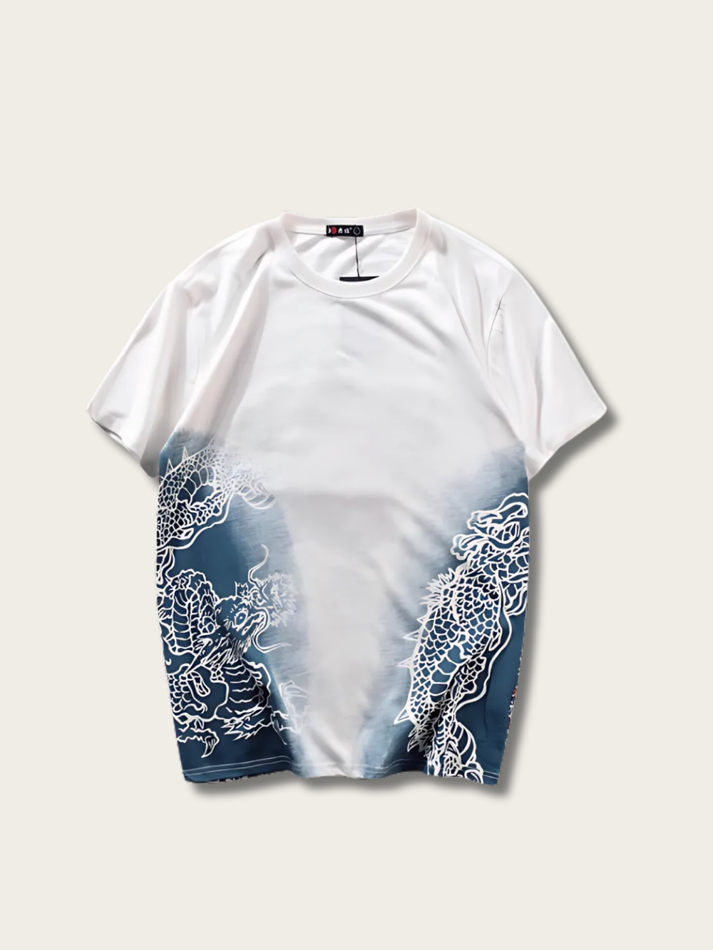 Celestial Dragon Blossom Japanese T Shirt - White