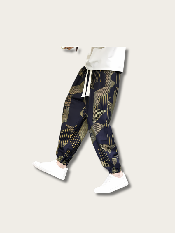 Geometric Blossom Urban Japanese Pants - Medium